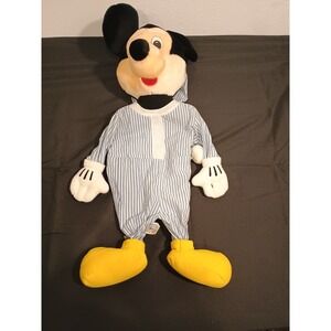 Vintage Disneyland Plush Mickey Mouse Zippered Pajama Bag Holder RARE (p9)